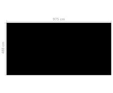 Pool Cover Black 975x488cm PE