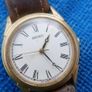 Seiko Mens Slim Vintage Quartz Calendar Gold Plated Leather Strap Watch V701-1920 Image 2