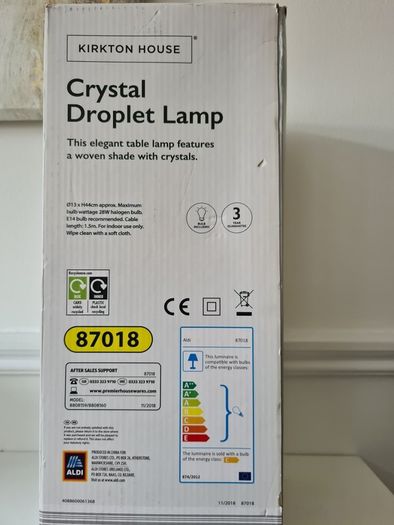 Crystal Droplet Lamp BRAND NEW!!!
