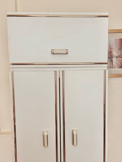 White with Gold trim Standalone Wardrobe