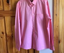 Paul Costelloe Mens Pink Long sleeve cotton shirt size L includes postage