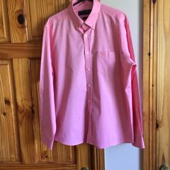 Paul Costelloe Mens Pink Long sleeve cotton shirt size L includes postage