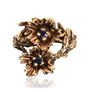 Vintage 9ct gold sapphire flower cocktail ring - size M Image 3