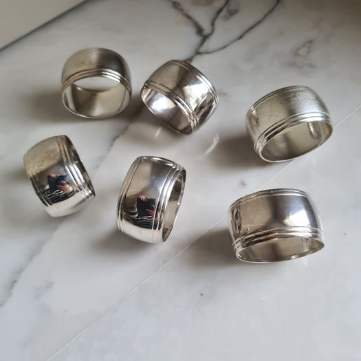 Silver Oval Napkin Rings X 6