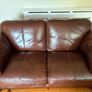 Brown leather sofa set - 3 seater,2 seater and armchair. Image 3