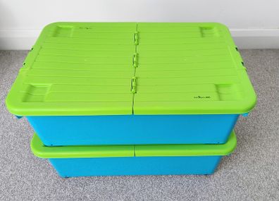Set Of 2 Wham Under Bed Stackable Kids Storage Boxes