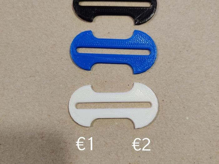 Removable shopping trolley tokens/key 1euro & 2euro