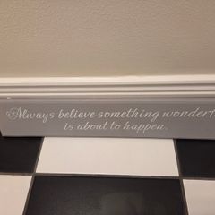 Always Believe something wonderful is about to happen wall sign