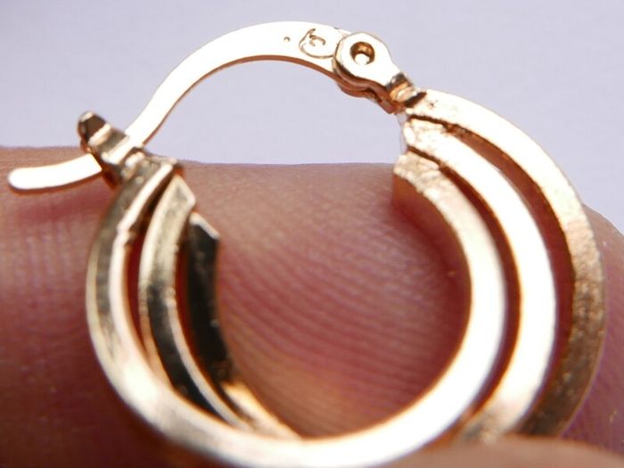 Vintage Gold Plated Triple Hoop Earrings