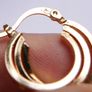 Vintage Gold Plated Triple Hoop Earrings Image 6