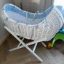 White Wicker Pod Moses Basket Image 2