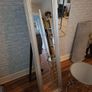 two glass tadles and large mirror Image 2