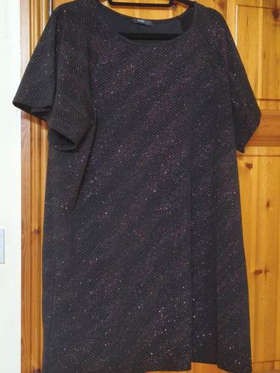 George short sleeve mini dress with a sparkly, multicolored pattern