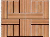 22 pcs Decking Tiles 30x30 cm 2 sqm WPC Teak Colour