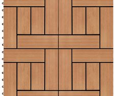 22 pcs Decking Tiles 30x30 cm 2 sqm WPC Teak Colour