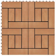 22 pcs Decking Tiles 30x30 cm 2 sqm WPC Teak Colour