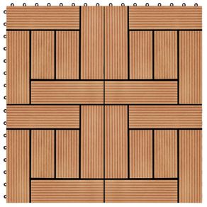 22 pcs Decking Tiles 30x30 cm 2 sqm WPC Teak Colour