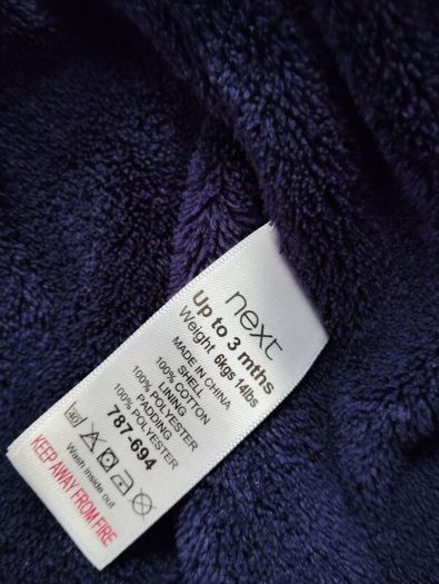 NEXT baby winter suit.up to 3m