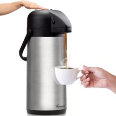 Brand New Vondior Airpot Pump Jug 2.5 liters - Professional insulated coffee carafe made of stainless steel