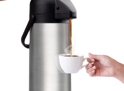 Brand New Vondior Airpot Pump Jug 2.5 liters - Professional insulated coffee carafe made of stainless steel