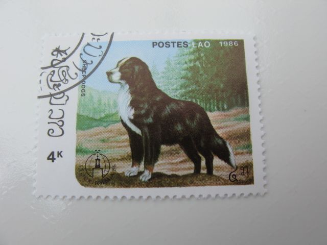 Set of Laos Stamps featuring Dogs