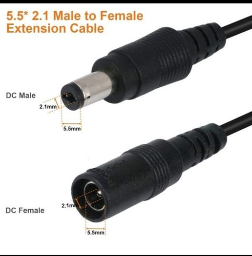 DC Extension Cable 10M Plug 12V Power CCTV Camera. White or Black