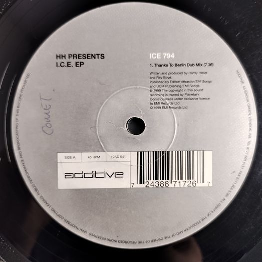 Hh Presents - I.c.e. Ep - Ice 794! - Late 90s Trance Beast! Absolutely Bangin Club Classic! Not To Be Missed! Absolutely Rallied Copy, But A Bargain!