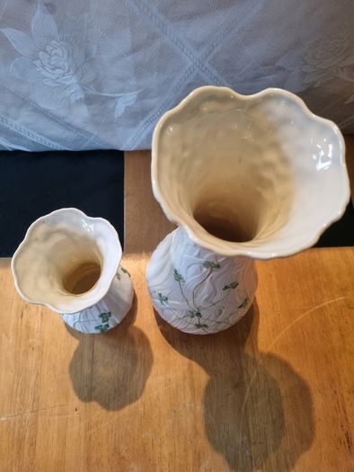 Belleek two vases