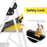 2 Step Folding Ladder, Step Stool with Safety Lock, Non-Skid Wide Pedals, and Handrail, Lightweight, Household Ladder for Home, Kitchen, Pantry, Closets, and Office Use, White Image 4