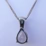 Sterling Silver Teardrop CZ Pendant Necklace (L18" - 4,43g) Image 5