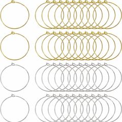 200pcs Wine Glass Charm Rings Silver Tone and Golden Earring Beading Hoop 25mm for Craft Making Party Favor (FREE POSTAGE)