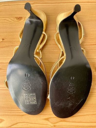 Ecoral special occasion gold leather heels 7/40