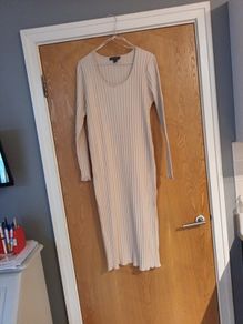 Primark Long Ribbed Sleeved  Dress .  S. 16.   .  B.N.W.T