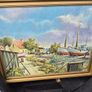 5 old antique painting 4 on canvas & 3 old copper kettles Image 6