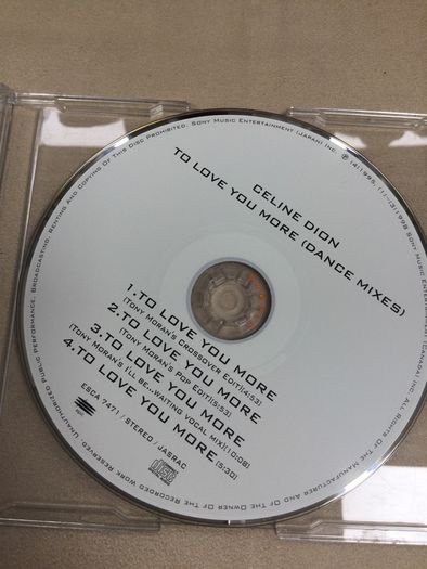 Celine Dion to love you more Japan dance mixes promo cd