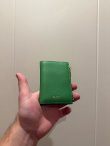 Oroton Margot Mini 10 Credit card zip wallet women green vintage