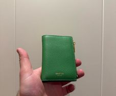 Oroton Margot Mini 10 Credit card zip wallet women green vintage