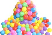 Multicoloured Soft Plastic Play Pit Balls with Clear PVC Carry Bag for Indoor Outdoor Swimming Pool Trampoline Play Toy 200 (FREE POSTAGE)