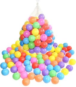 Multicoloured Soft Plastic Play Pit Balls with Clear PVC Carry Bag for Indoor Outdoor Swimming Pool Trampoline Play Toy 200 (FREE POSTAGE)