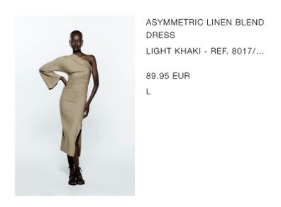 Beautiful Zara one shoulder dress (sold out)