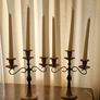 Pair of Vintage Brass and Black Metal 3-Arm Candelabrum Image 7