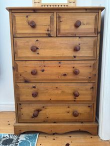 Matching chest of drawers and bedside locker