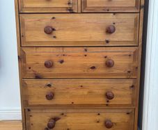 Matching chest of drawers and bedside locker