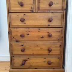 Matching chest of drawers and bedside locker