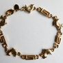Vintage 24K GF Gold Filed Bracelet Bangle with Dolphins length 8" - 11,33g Image 2