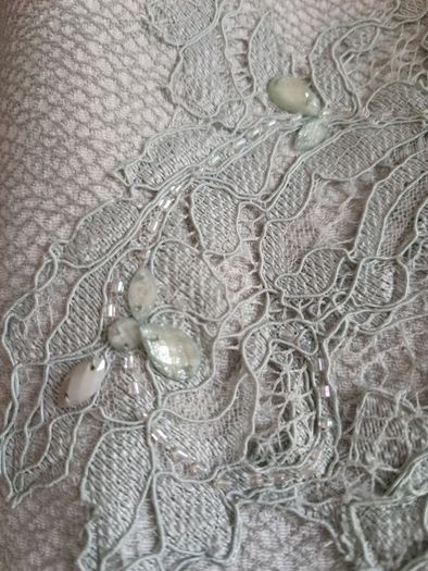 Boutique occasion dress rhinestones Spain designer Gema Nicolas Barcelona bridal size 10 38 for wedding confirmation communion Sage