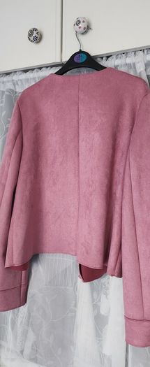 Lovely Faux Suede pink Jacket from Dunnes. Size Sml.