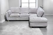 grey corner sofa +footstool
