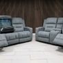 Titan 3+2 Electric Grey Fabric Recliner Sofa Set Image 7