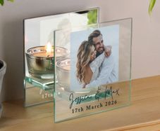 Personalised Photo Upload Mirrored Glass Tealight Holder